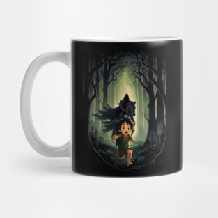 Dark Persuit - Halfling Fleeing from a Black Rider - Fantasy Mug